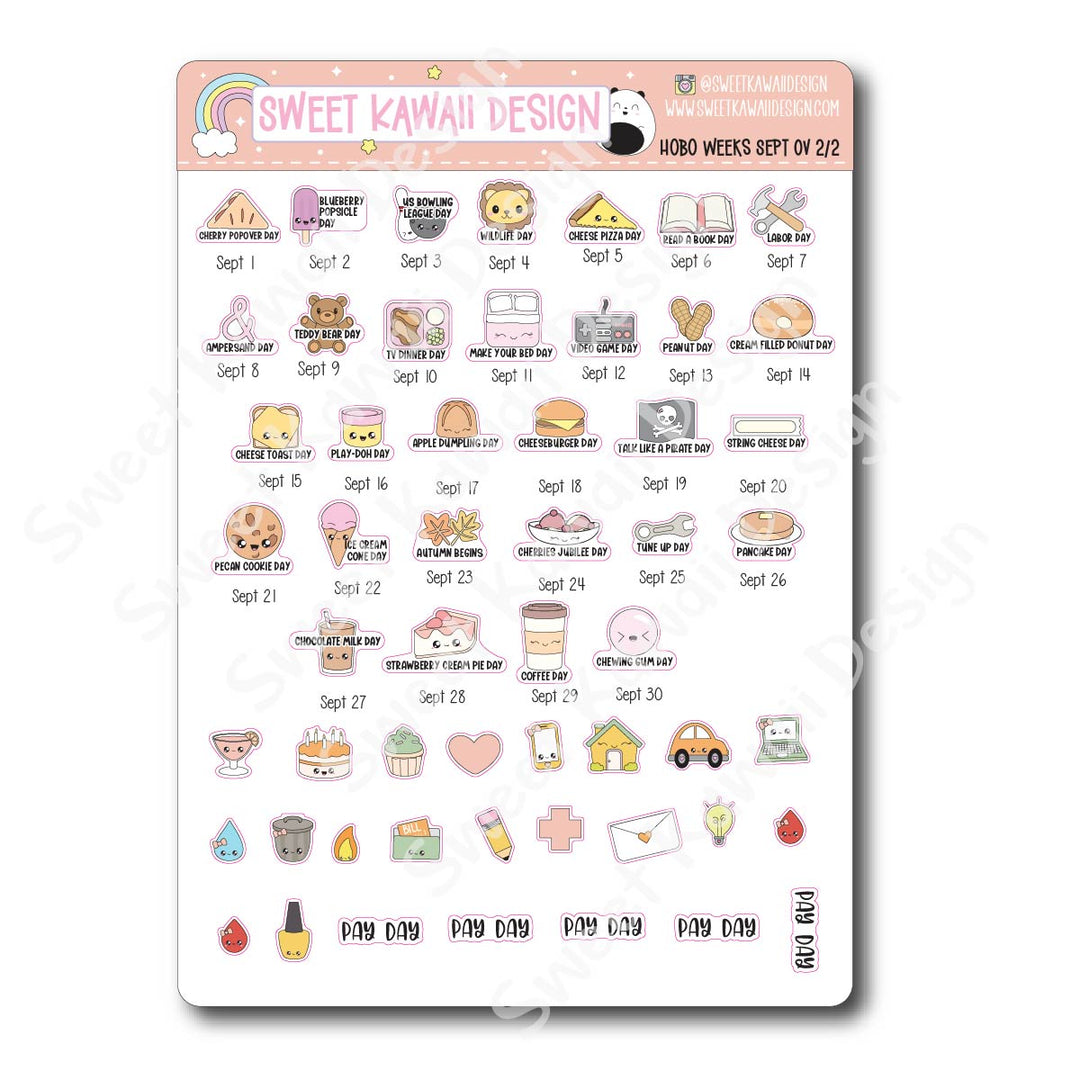 September 2026 Monthly Overview Stickers - HOBONICHI WEEKS