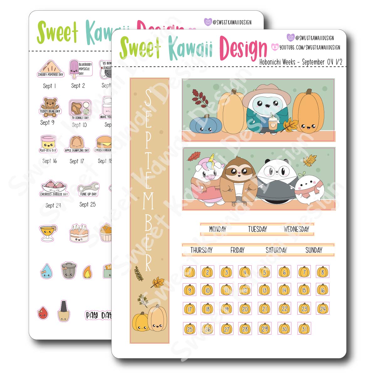 September 2023 Monthly Overview Stickers - HOBONICHI WEEKS