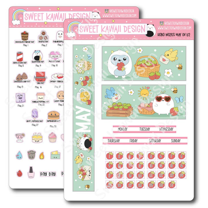 May 2026 Monthly Overview Stickers - HOBONICHI WEEKS