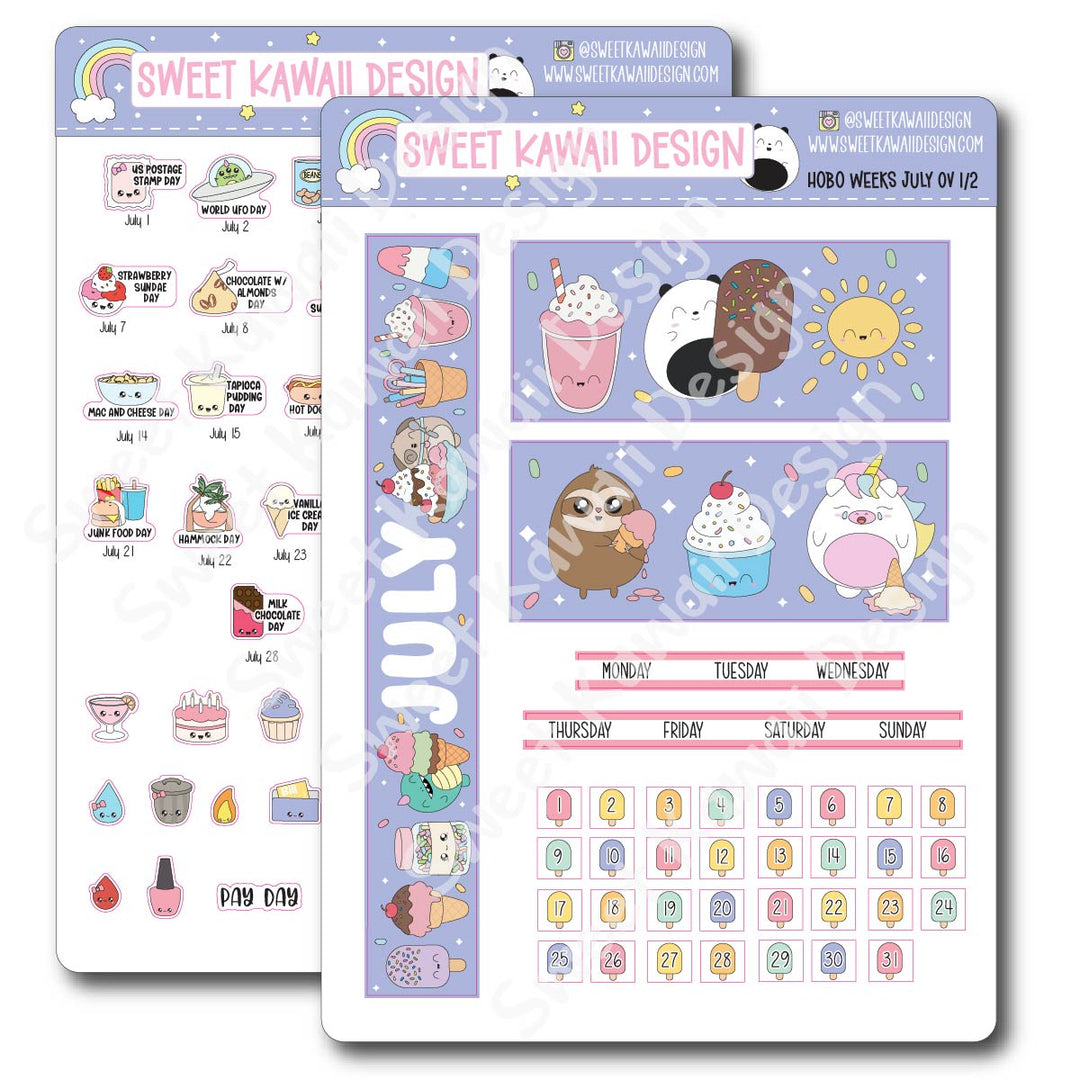 July 2026 Monthly Overview Stickers - HOBONICHI WEEKS