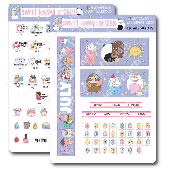 July 2026 Monthly Overview Stickers - HOBONICHI WEEKS