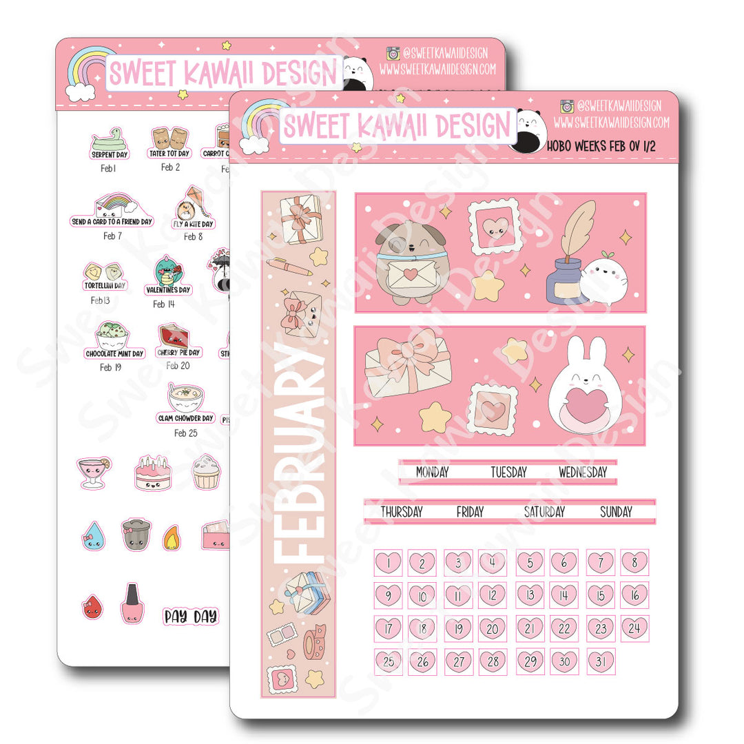 February 2026 Monthly Overview Stickers - HOBONICHI WEEKS