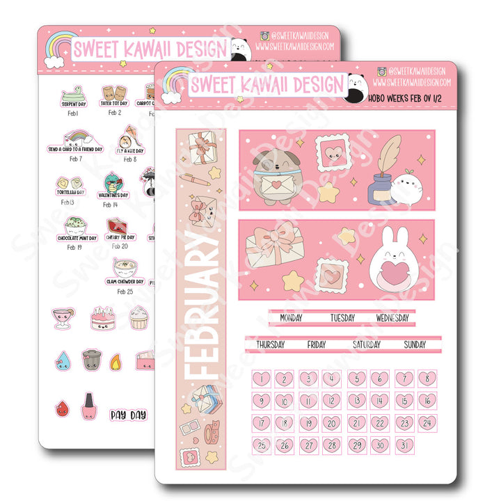 February 2026 Monthly Overview Stickers - HOBONICHI WEEKS