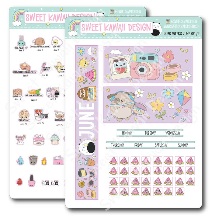 June 2026 Monthly Overview Stickers - HOBONICHI WEEKS