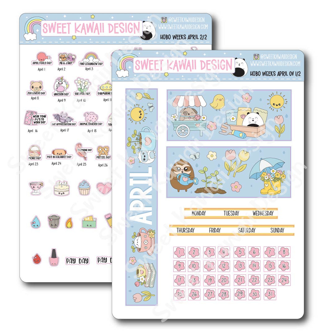 April 2026 Monthly Overview Stickers - HOBONICHI WEEKS