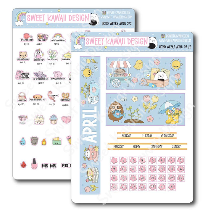 April 2026 Monthly Overview Stickers - HOBONICHI WEEKS