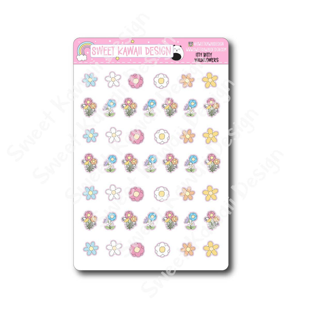 Kawaii Wildflower Stickers
