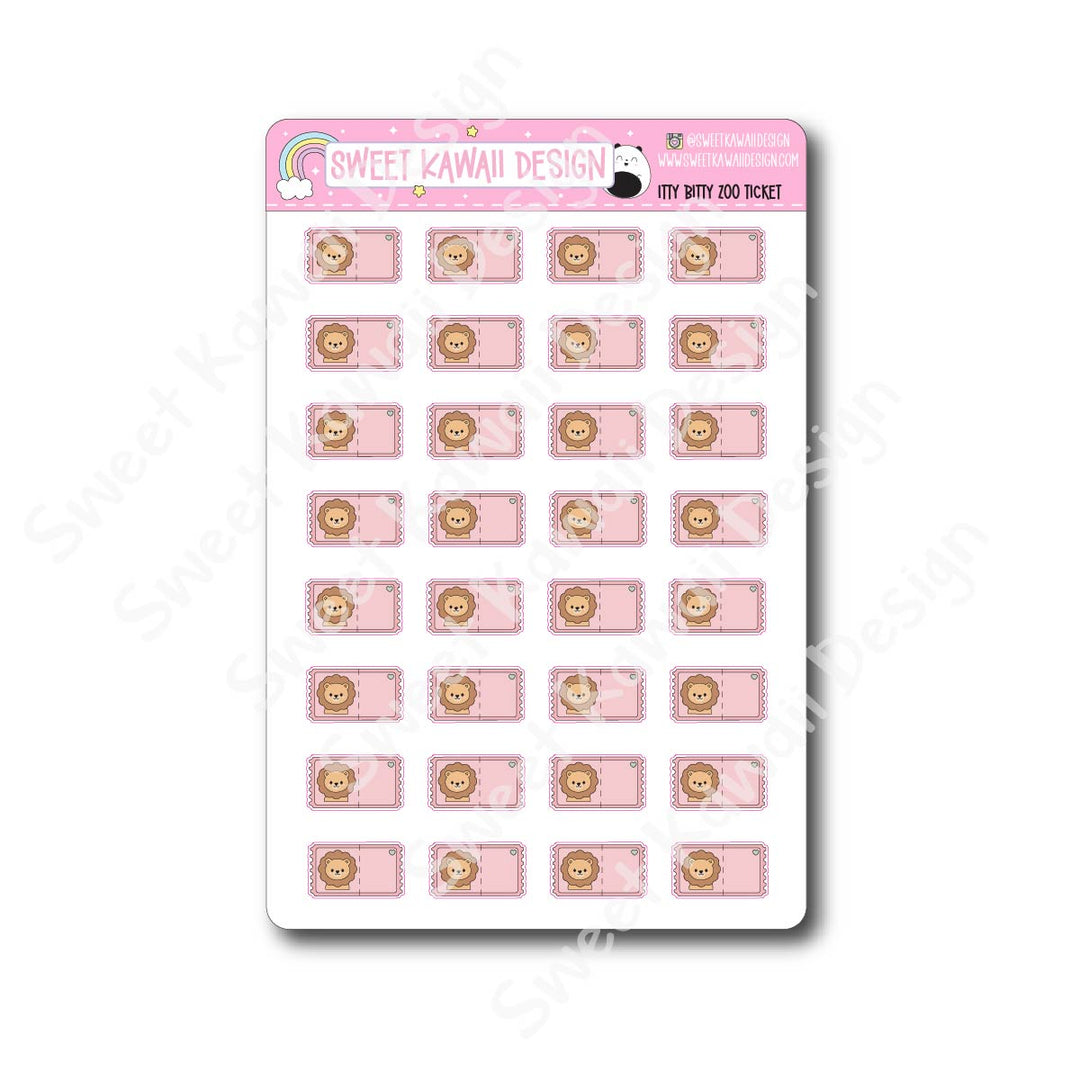 Kawaii Zoo Ticket Stickers