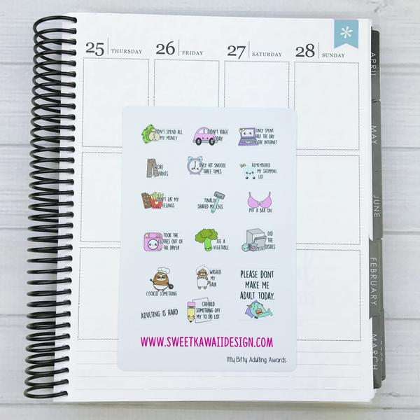Kawaii Adulting Award Stickers