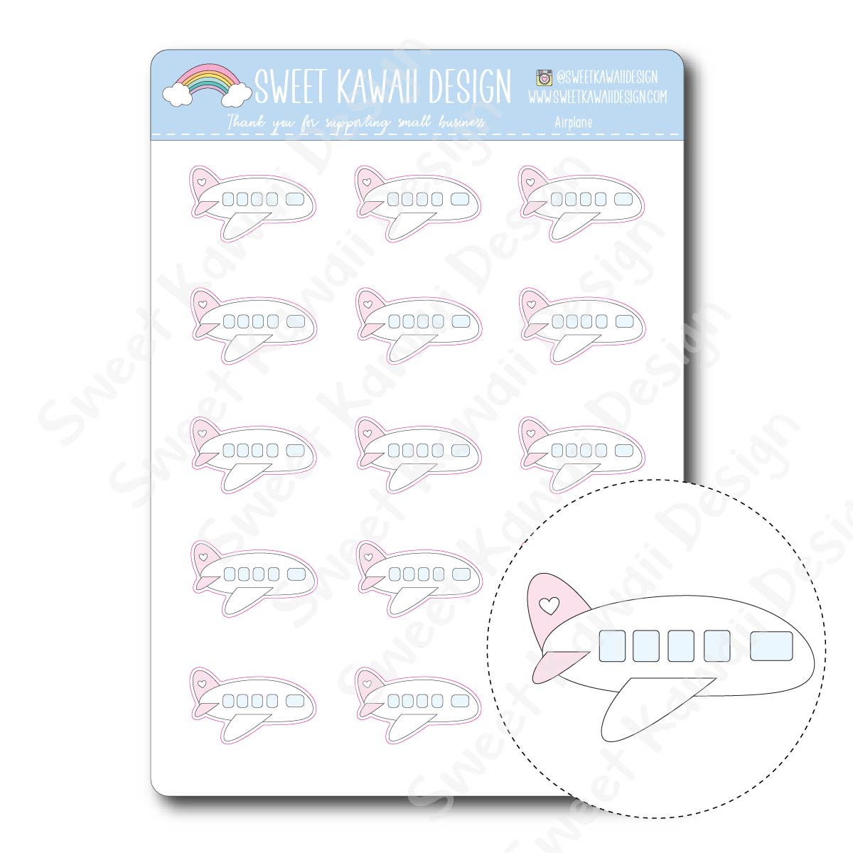 Kawaii Airplane Stickers