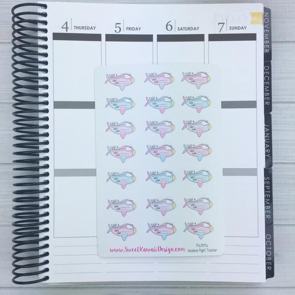 Kawaii Airplane/Flight Tracker Stickers