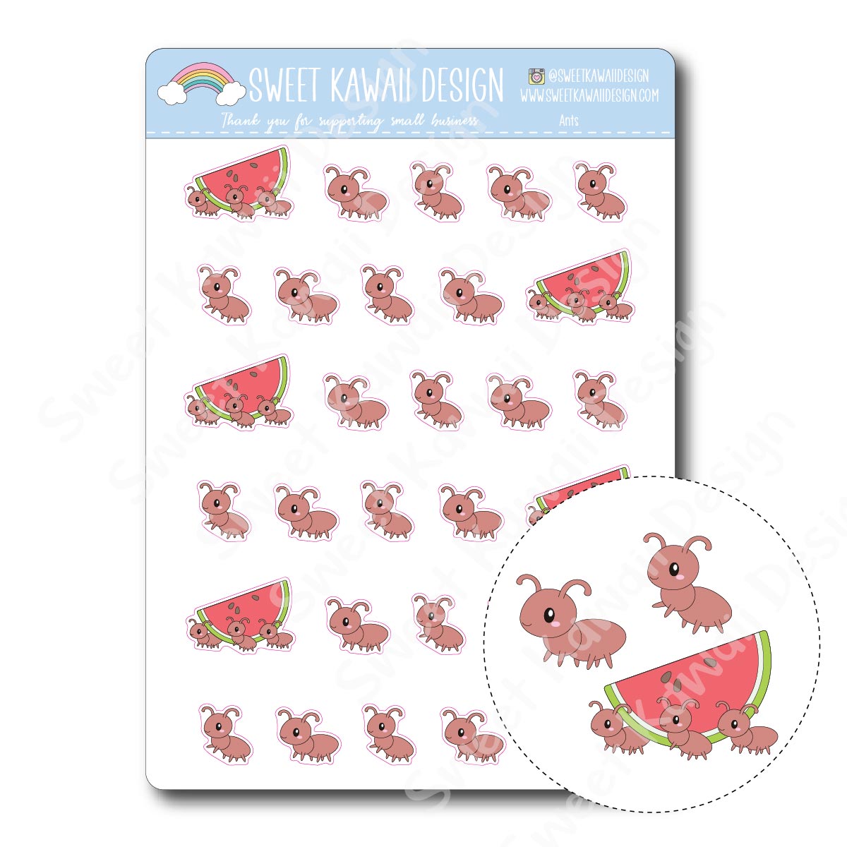 Kawaii Ants Stickers