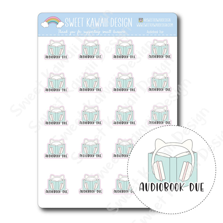 Kawaii Audiobook Due Stickers