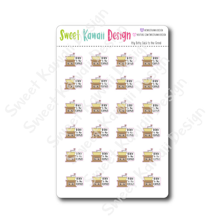Kawaii Back to the Grind Stickers