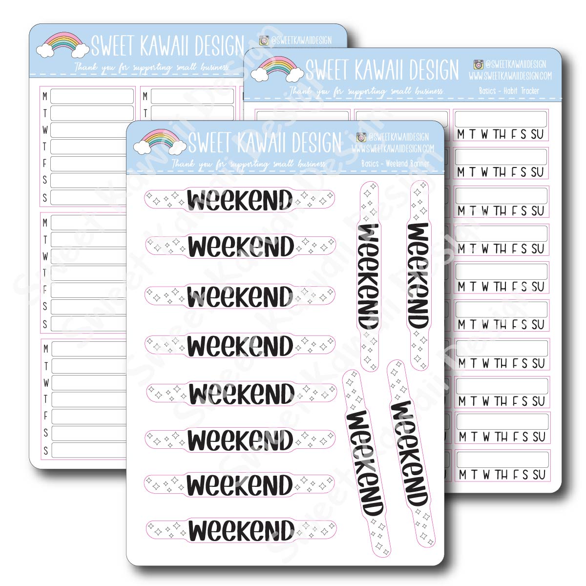 Basics - Functional Stickers - Size options available