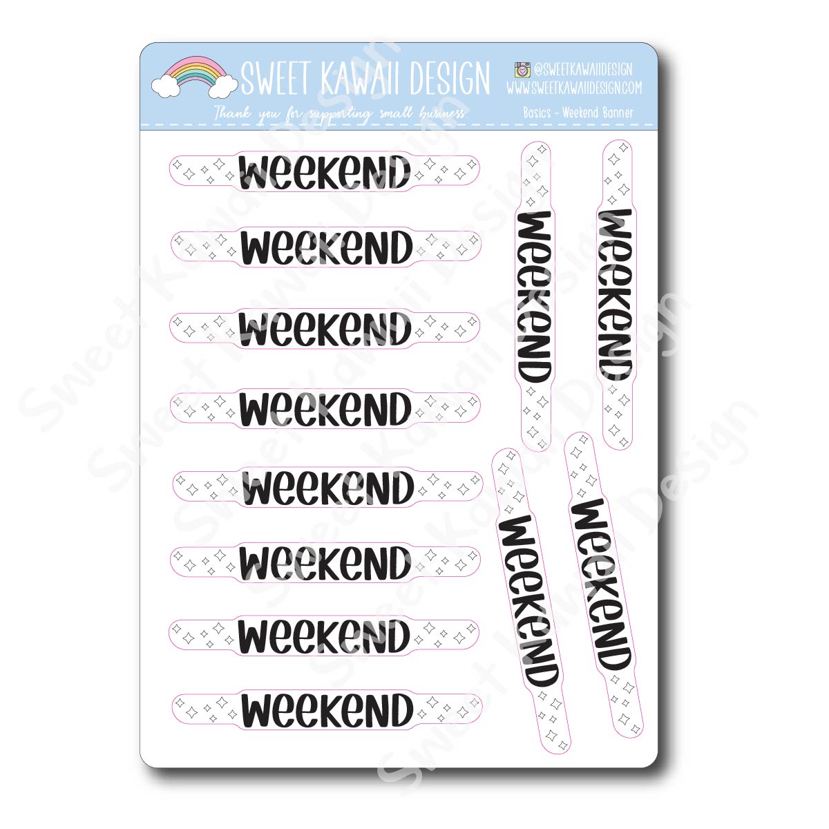 Basics - Functional Stickers - Size options available