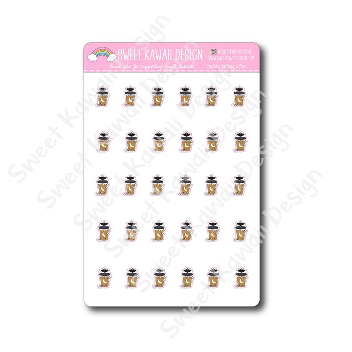 Kawaii Iced Bat Coffee Stickers
