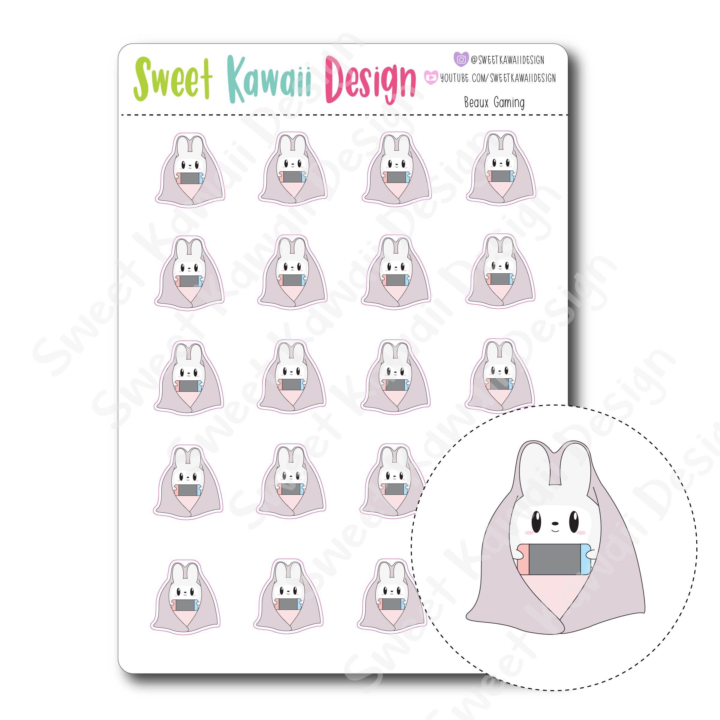 Kawaii Beaux Stickers - Gaming