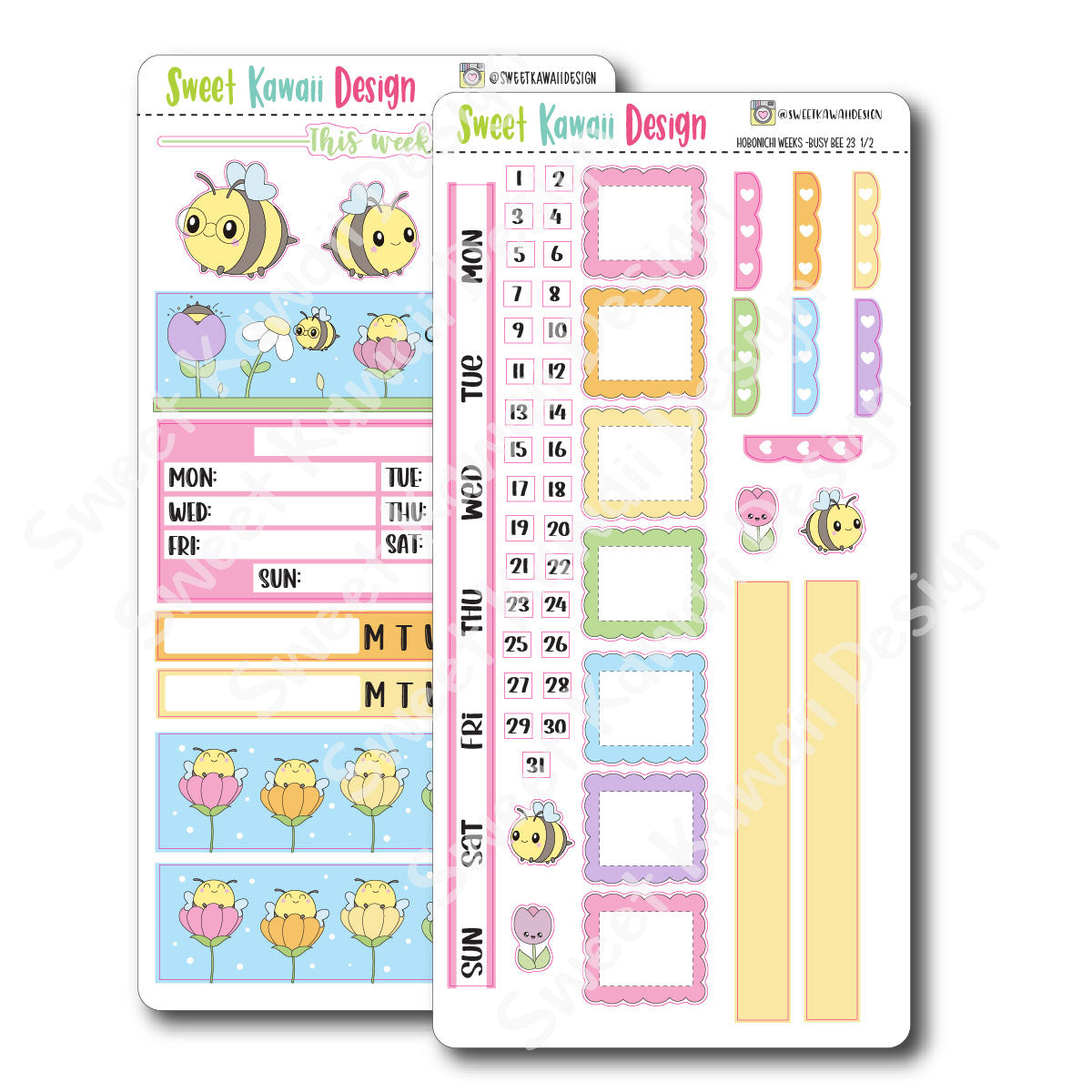 Kawaii Hobonichi Weeks Stickers - Busy Bee 23