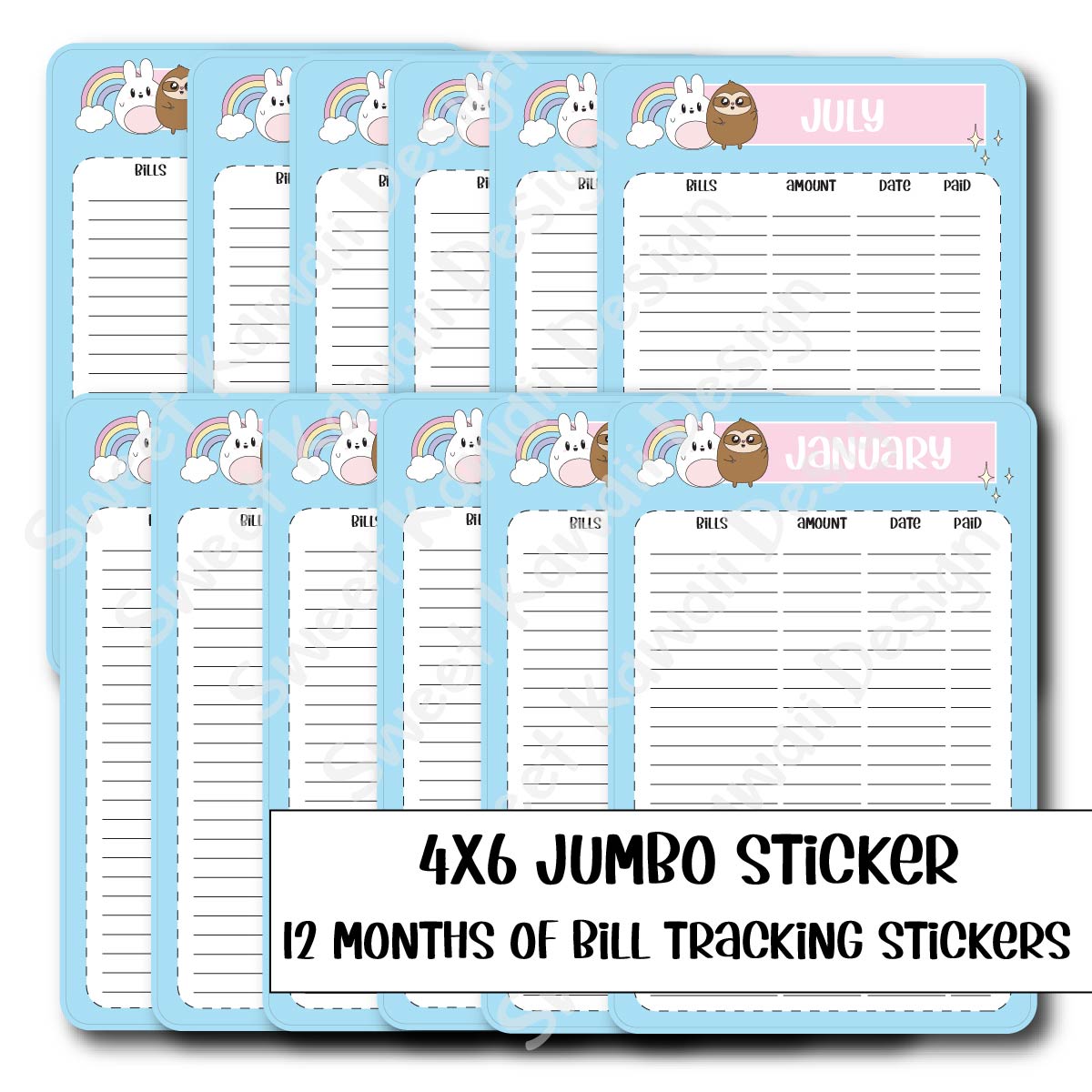 4x6 Jumbo Sticker Kit - Bill Tracker