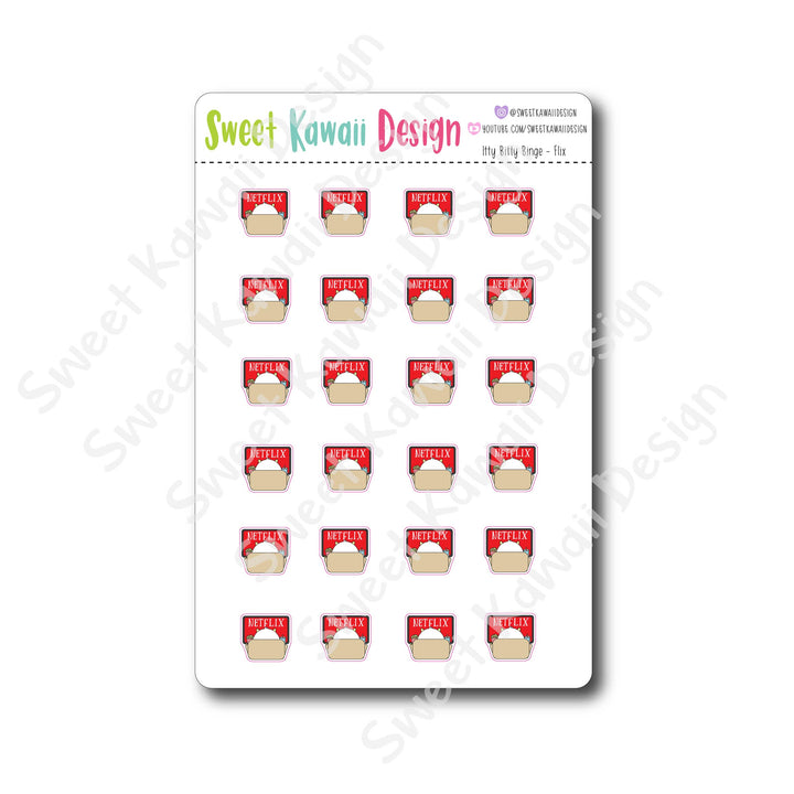 Kawaii Binge Watching Stickers - OPTIONS AVAILABLE