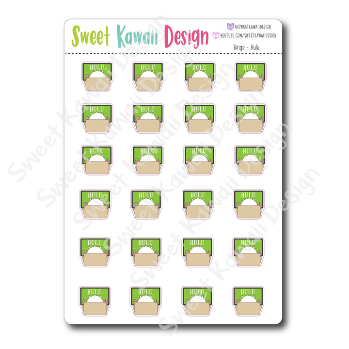 Kawaii Binge Watching Stickers - OPTIONS AVAILABLE