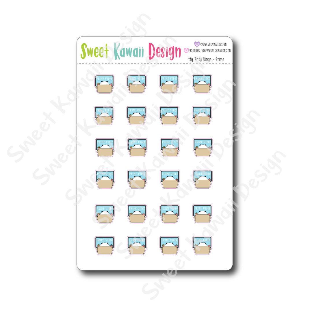 Kawaii Binge Watching Stickers - OPTIONS AVAILABLE