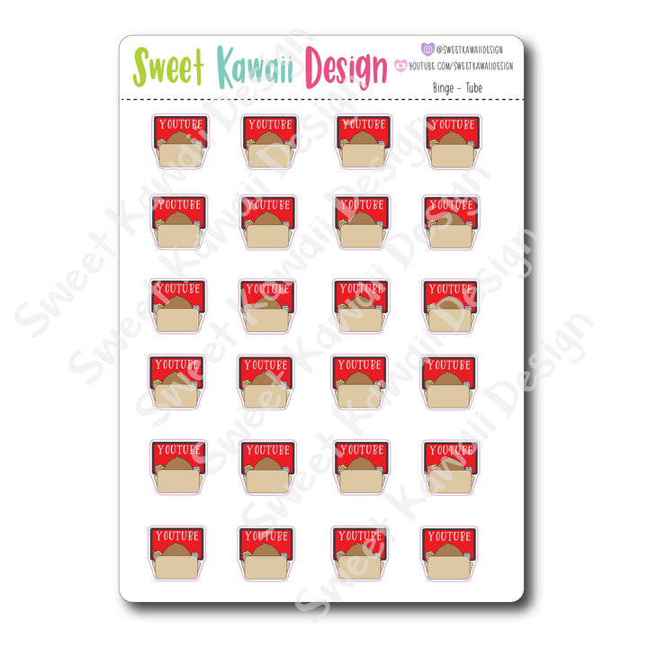 Kawaii Binge Watching Stickers - OPTIONS AVAILABLE