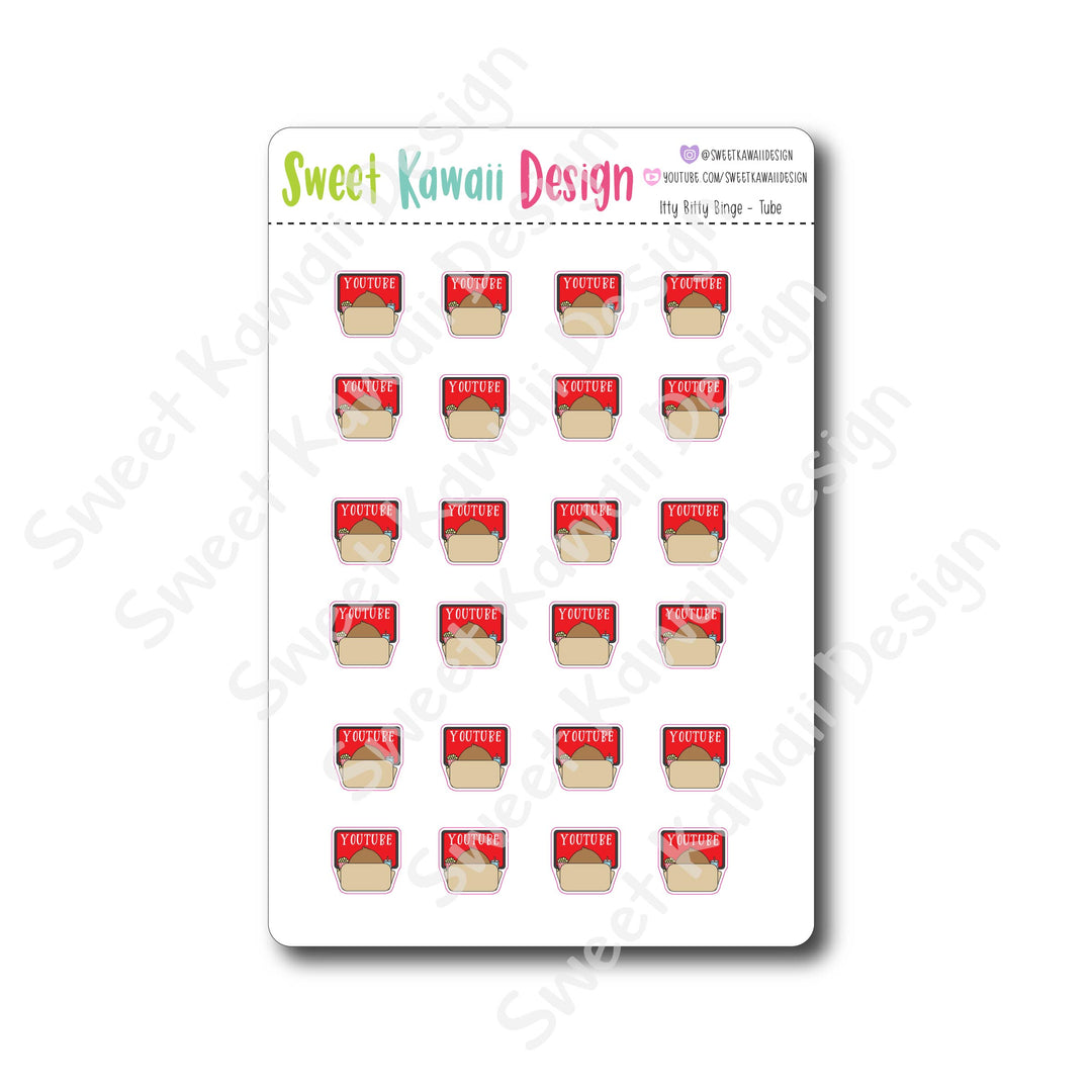 Kawaii Binge Watching Stickers - OPTIONS AVAILABLE