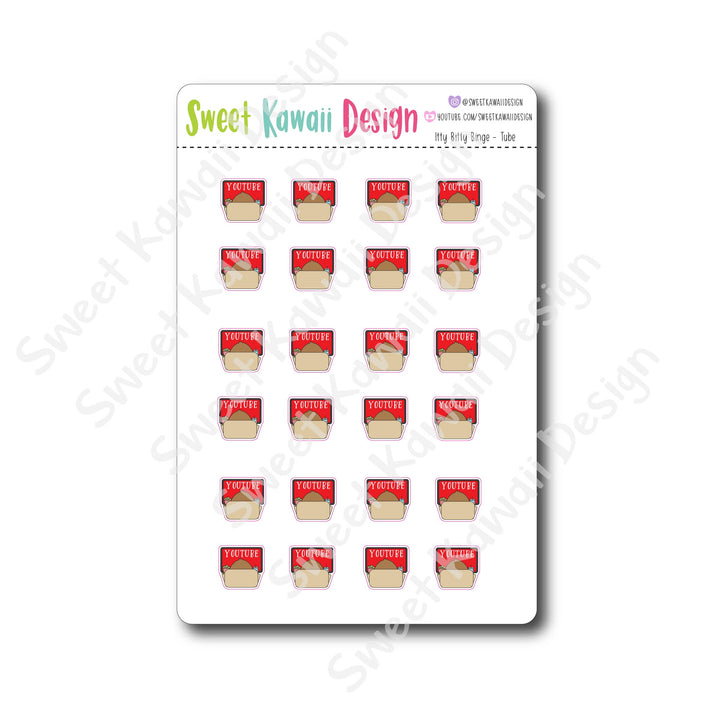 Kawaii Binge Watching Stickers - OPTIONS AVAILABLE