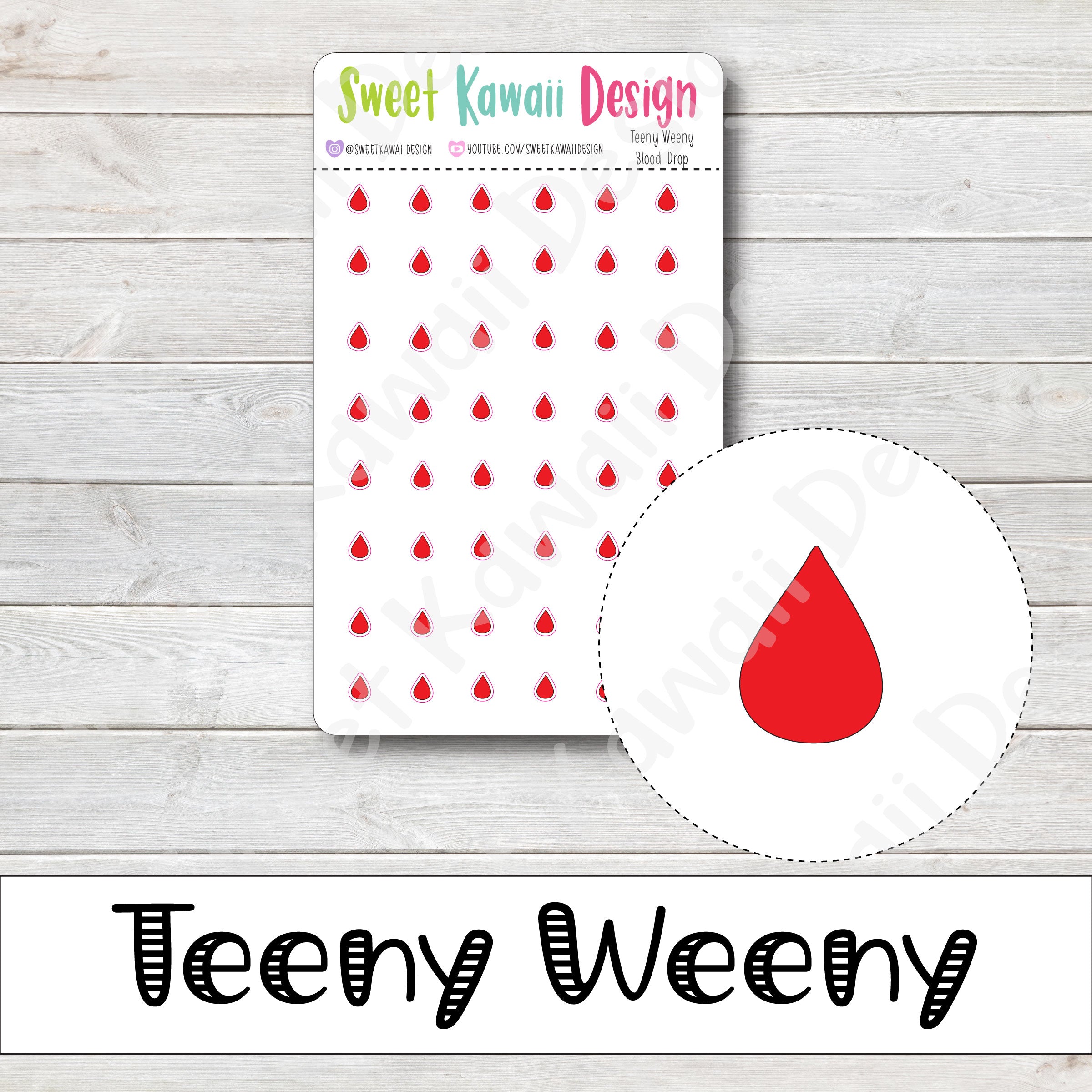 Teeny Weeny Blood Drop Stickers