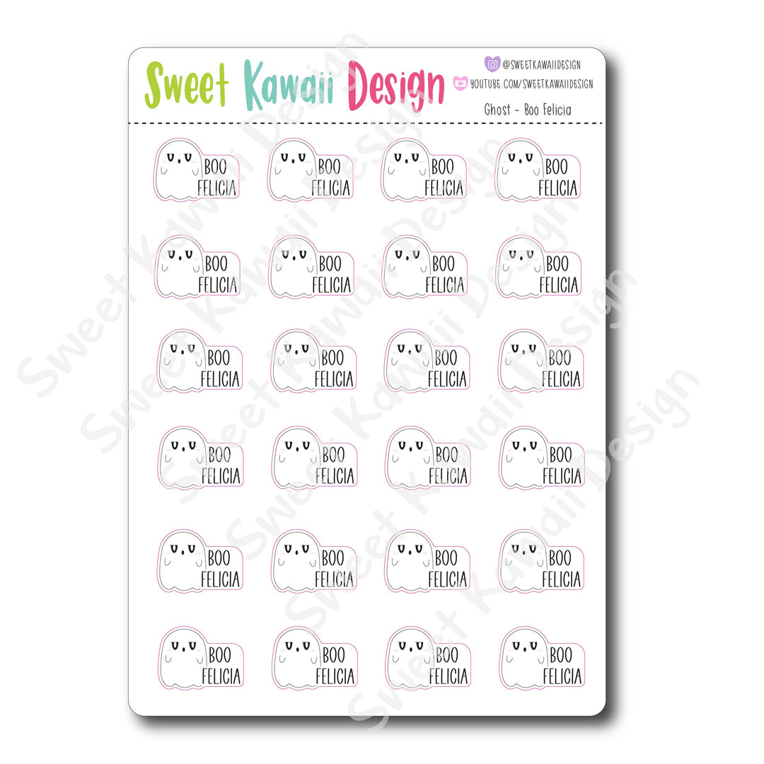 Kawaii Ghost Stickers - Boo Felicia