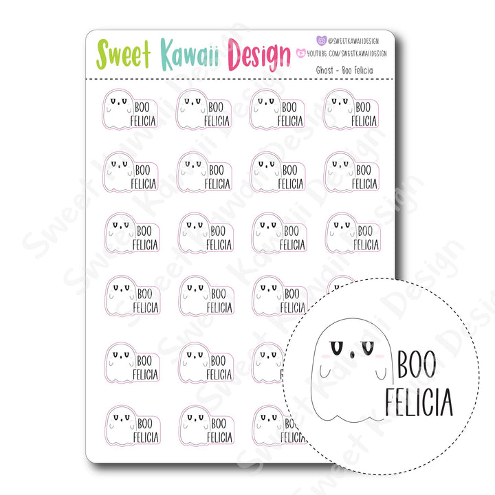 Kawaii Ghost Stickers - Boo Felicia
