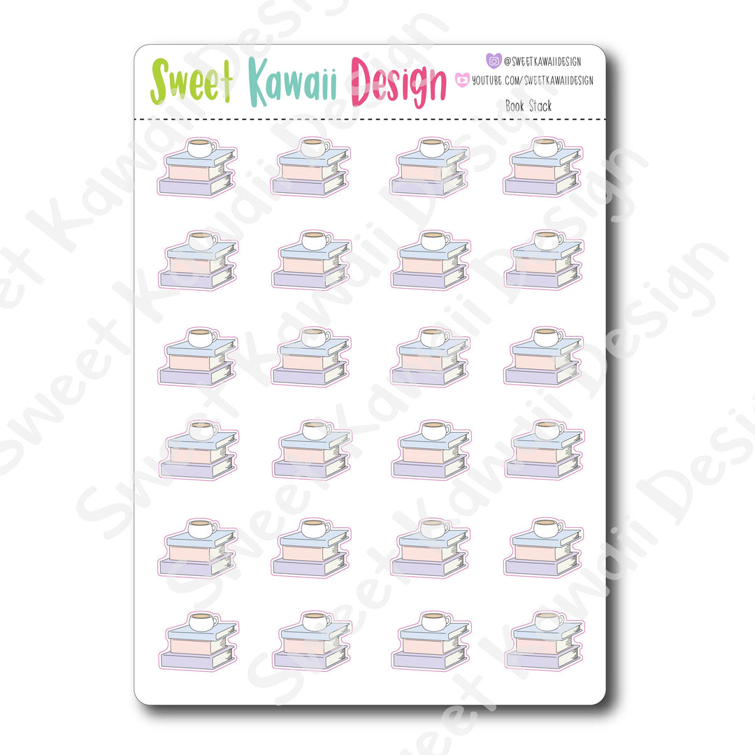 Kawaii Book Stack Stickers