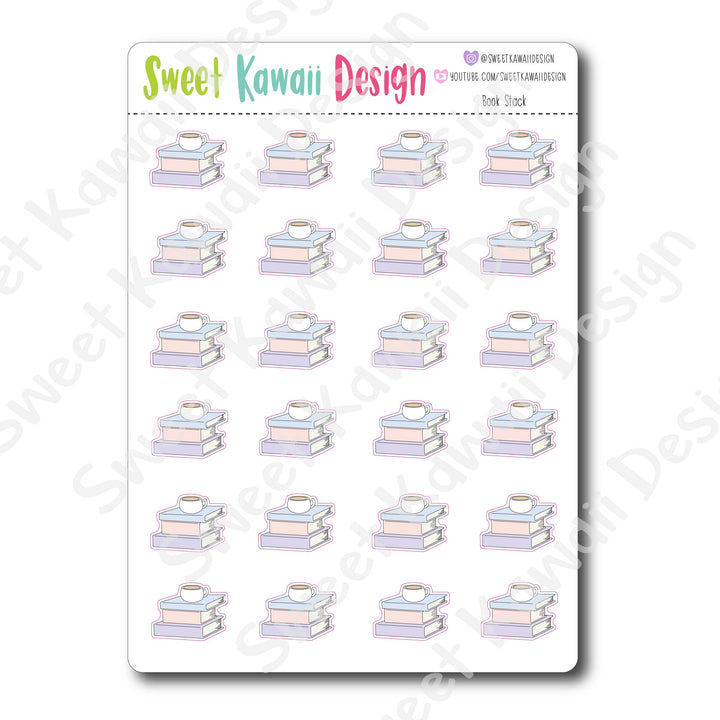 Kawaii Book Stack Stickers