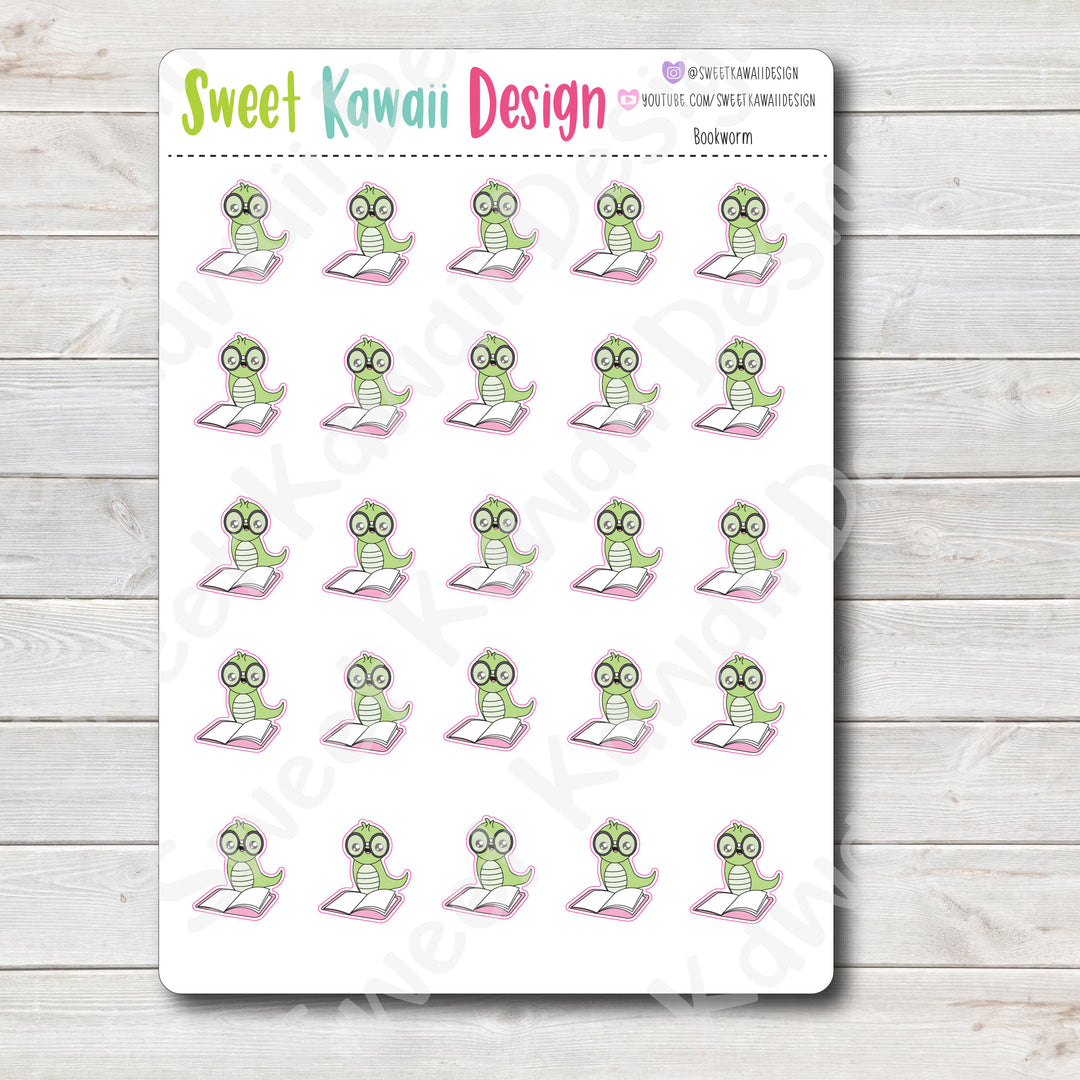 Kawaii Bookworm Stickers