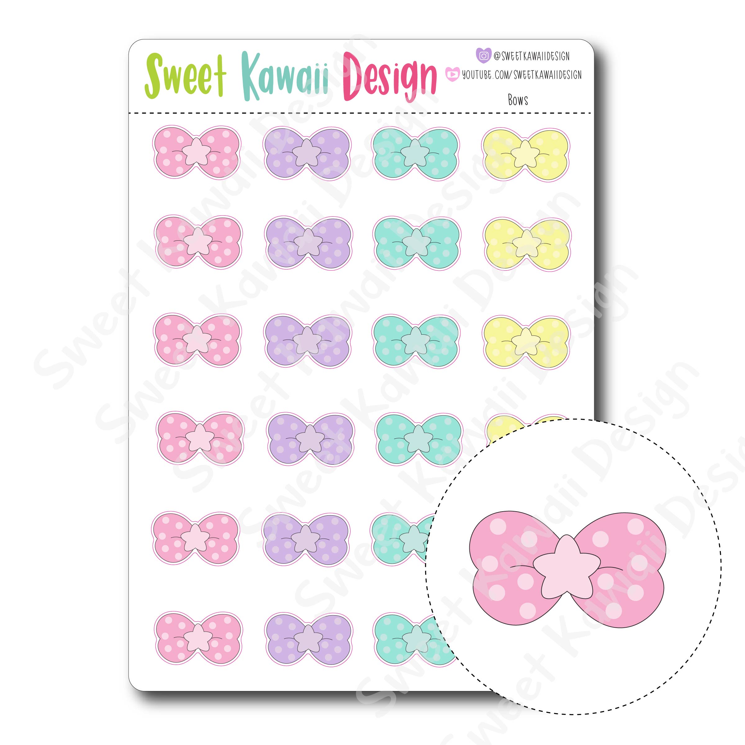 Kawaii Bow Stickers