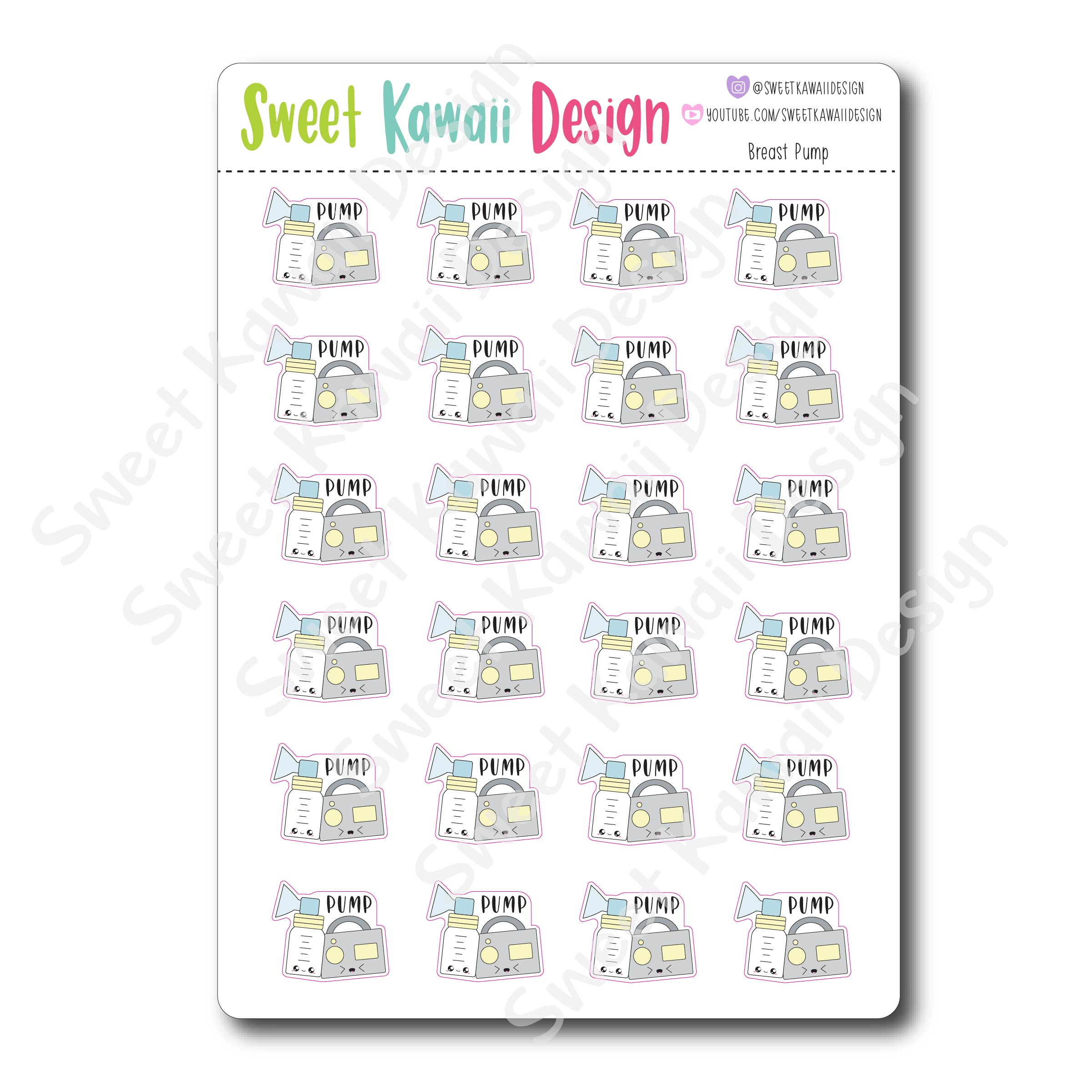 Kawaii Breast Pump Stickers