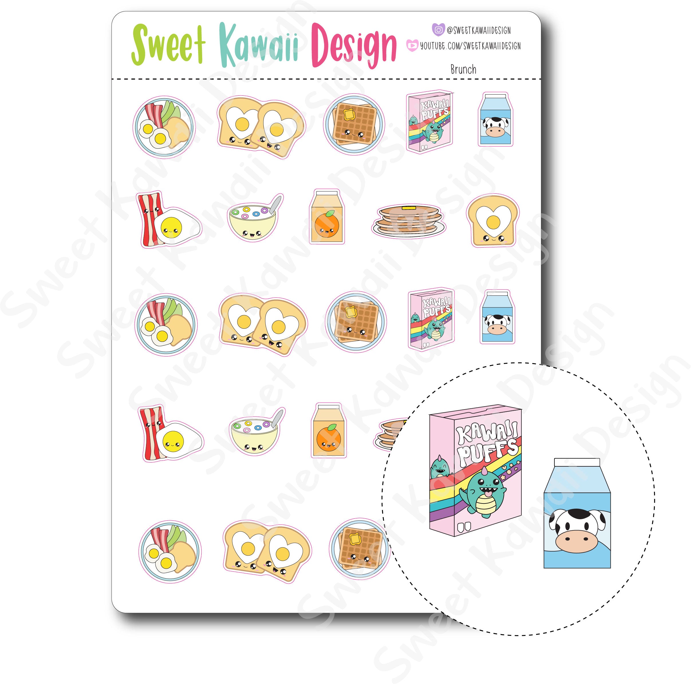 Kawaii Brunch Stickers