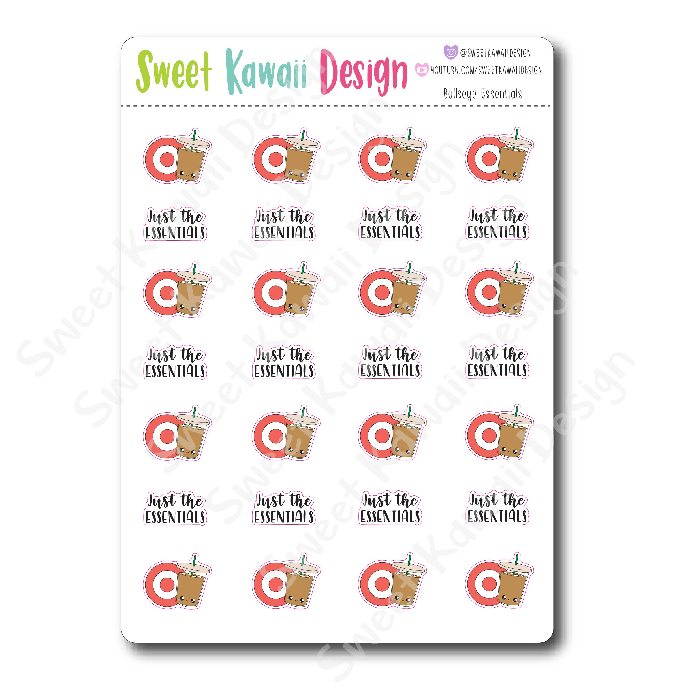 Kawaii Bullseye Essentials Stickers