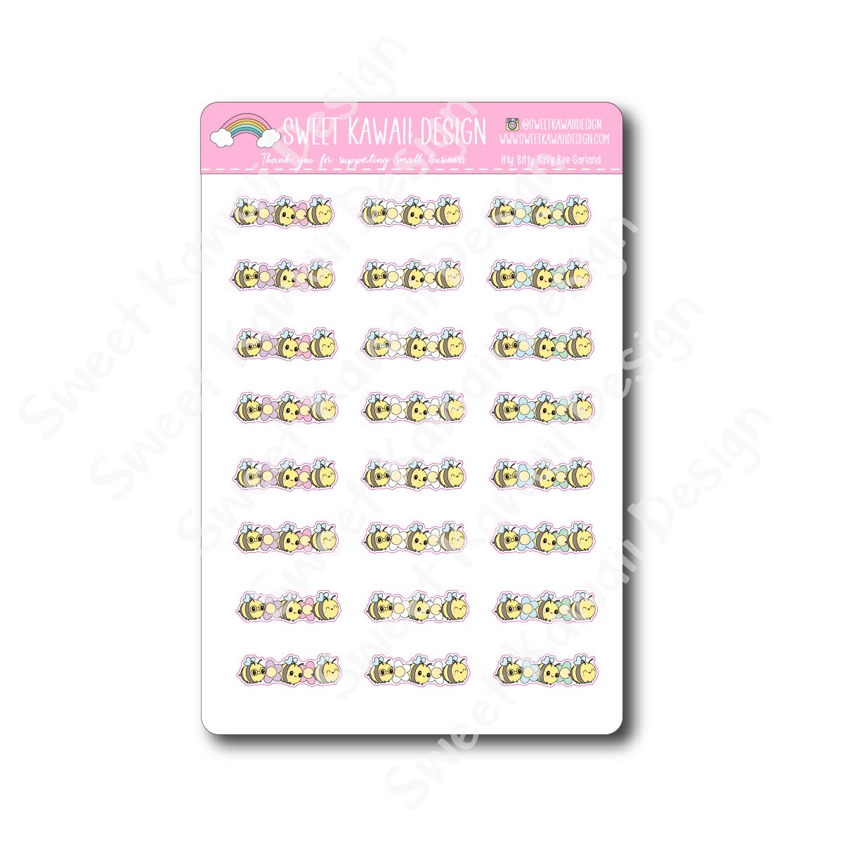 Kawaii Busy Bee Stickers - Garland