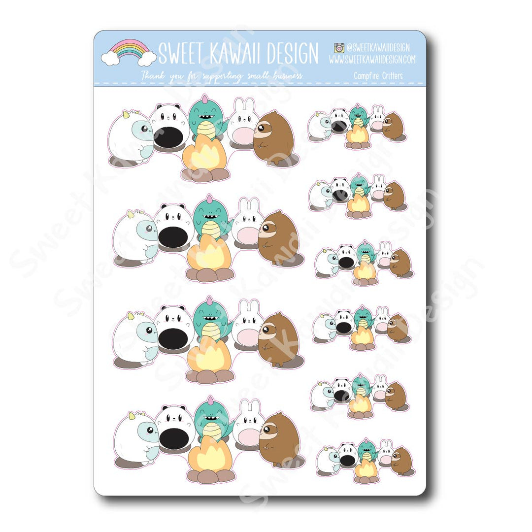 Kawaii Campfire Critter Stickers