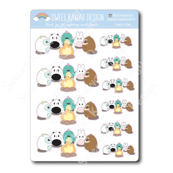 Kawaii Campfire Critter Stickers