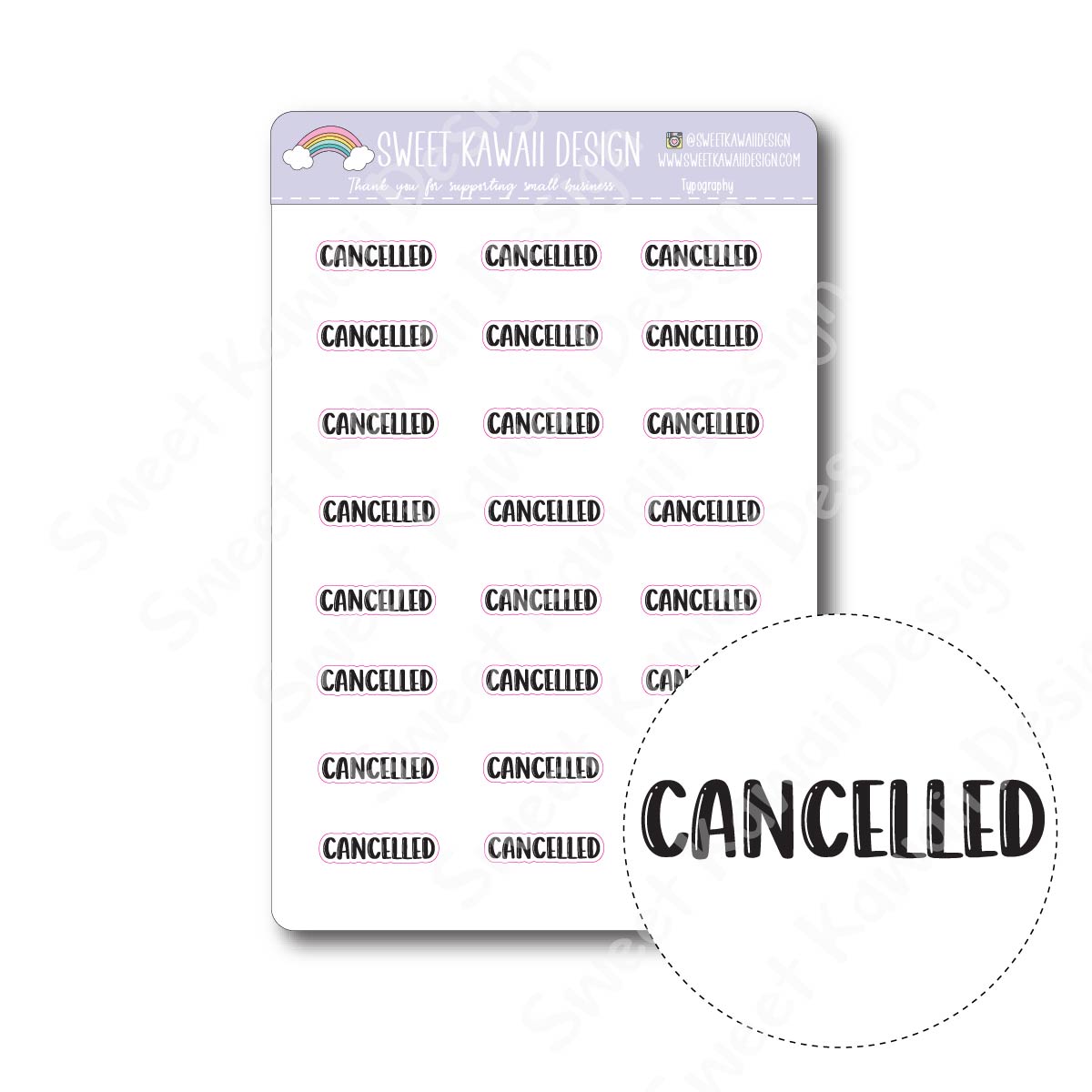 Typography Stickers - Cancelled*