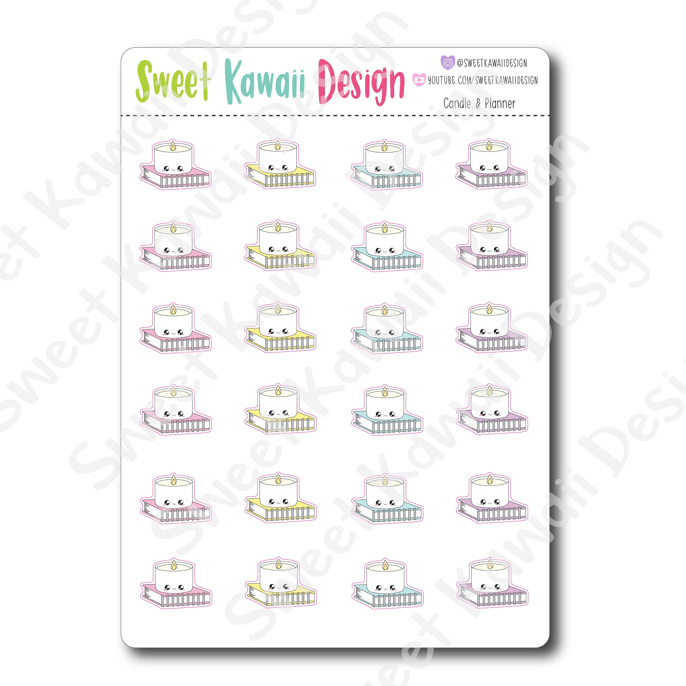Kawaii Candle & Planner Stickers
