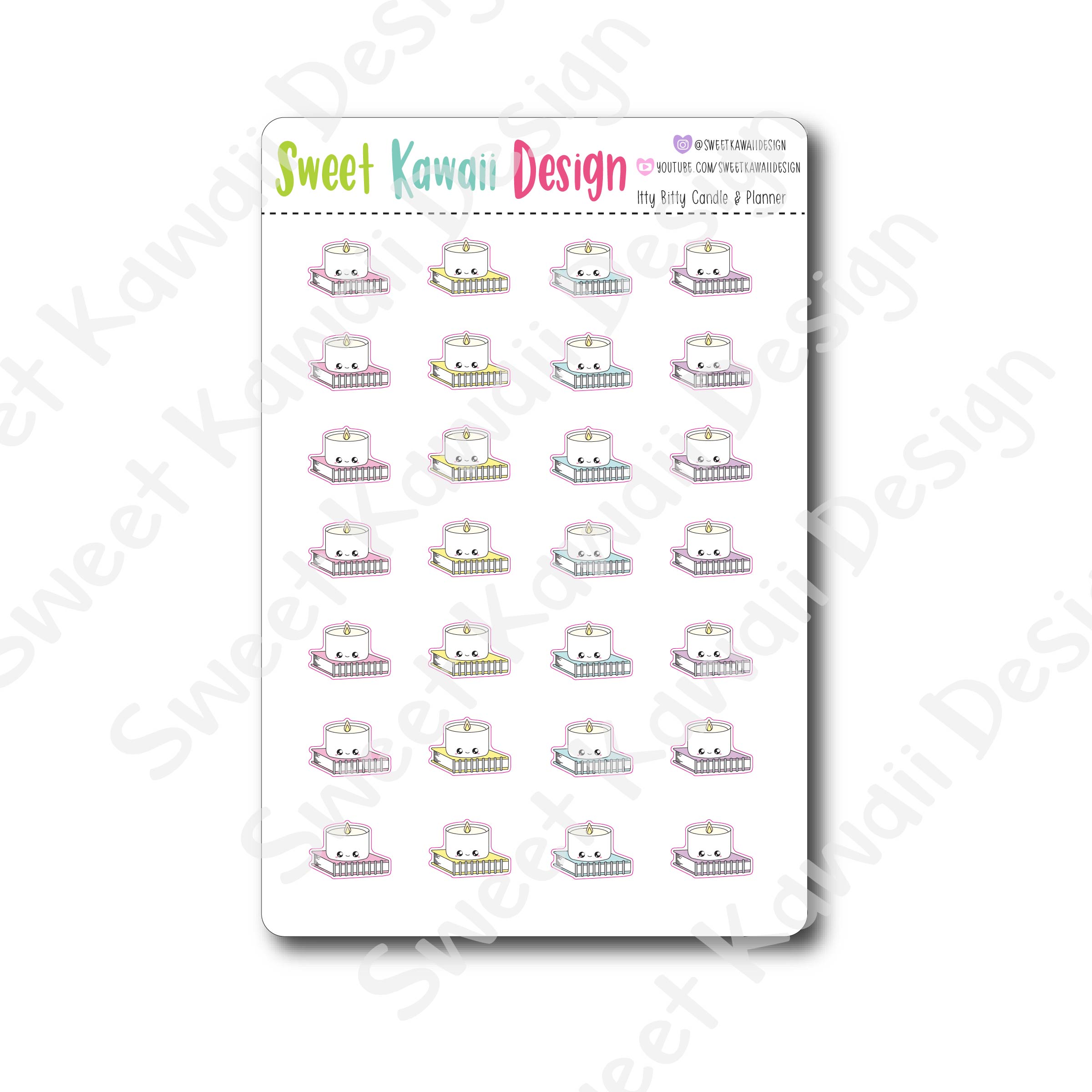 Kawaii Candle & Planner Stickers