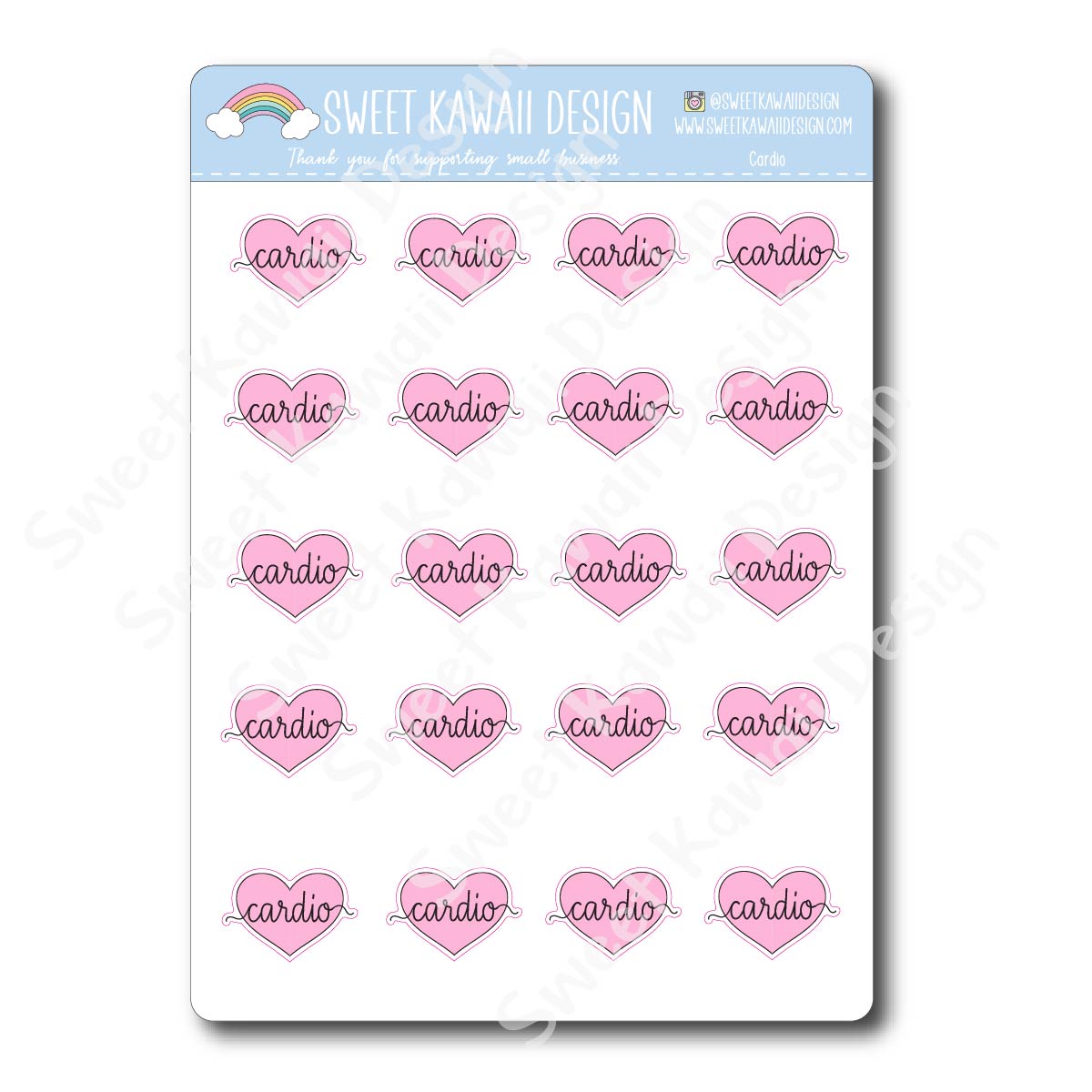 Kawaii Cardio Stickers