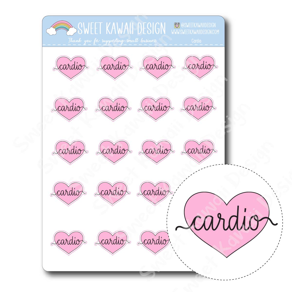 Kawaii Cardio Stickers