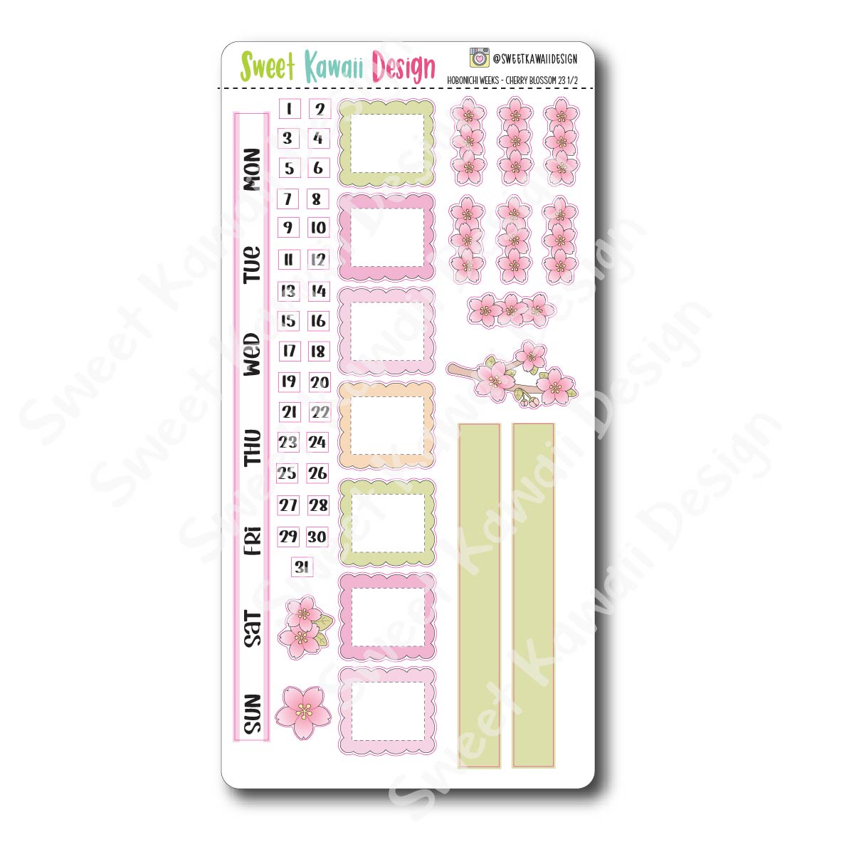 Kawaii Hobonichi Weeks Stickers - Cherry Blossom 23