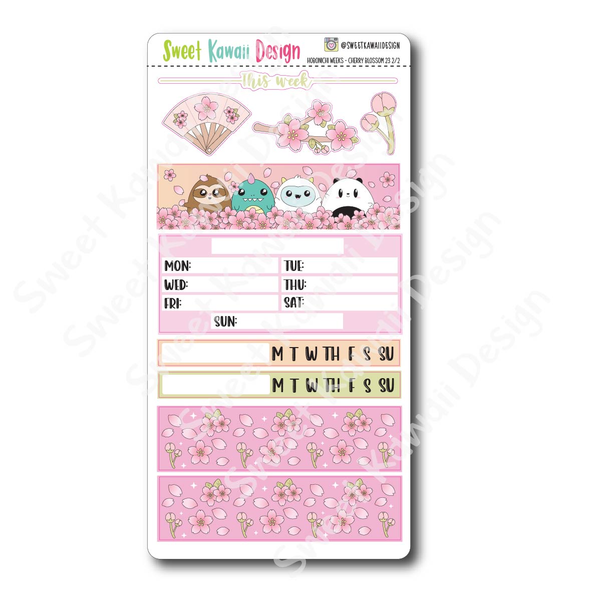 Kawaii Hobonichi Weeks Stickers - Cherry Blossom 23